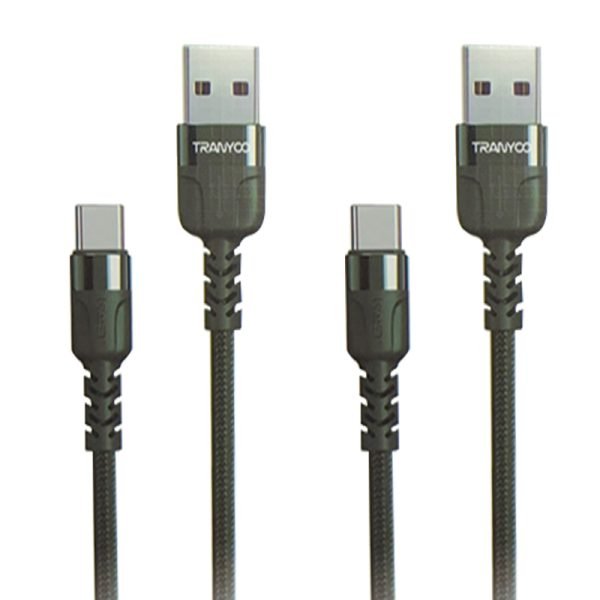 TRANYOO (TX-15C) 1M 5A USB Type C Cable Fast Charging Charger Data Sync Cable Cord (Grey)
