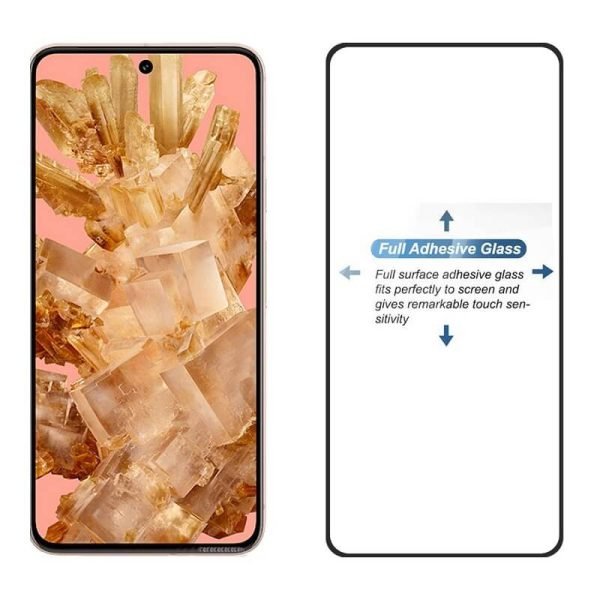 [2 Pack] Google Pixel 8 Full Coverage Tempered Glass Screen Protector Film Guard (Black) (Copy)