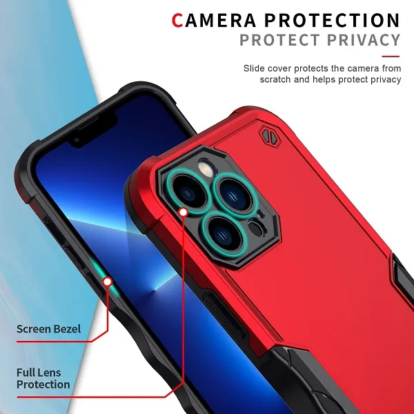 For Apple iPhone 14 Pro Magnetic Ring Rugged Shockproof Case Heavy Duty Protective Case (Black)