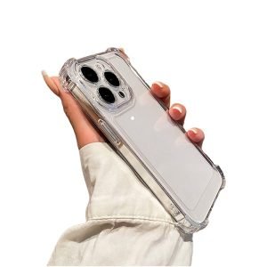 For Apple iPhone 15 Colorful Heavy Duty TPU Bumper Shockproof Protective Case Cover (Clear) (1)