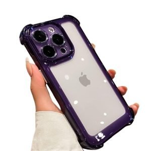 For Apple iPhone 15 Colorful Heavy Duty TPU Bumper Shockproof Protective Case Cover (Purple)