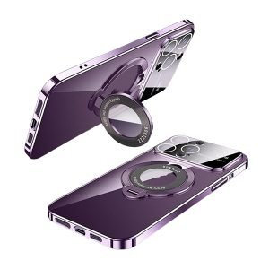 For Apple iPhone 15 Colorful Magnetic Magsafe Rugged Shockproof Case Heavy Duty Protective Case (Purple)