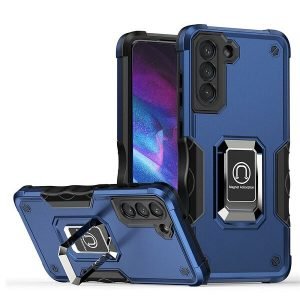 For Samsung Galaxy S23 Magnetic Ring Rugged Shockproof Case Heavy Duty Protective Case (Blue)