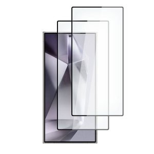 [2 Pack] Samsung Galaxy S24 Ultra Full Coverage Tempered Glass Screen Protector Film Guard (Black)
