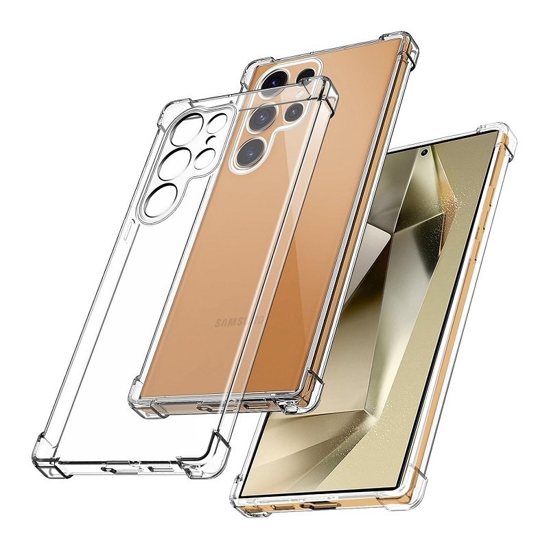 For Samsung Galaxy S24 Ultra Clear Case Heavy Duty Transparent TPU Bumper Shockproof Case Cover