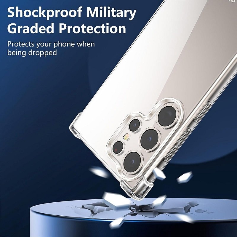 For Samsung Galaxy S24 Ultra Clear Case Heavy Duty Transparent TPU Bumper Shockproof Case Cover