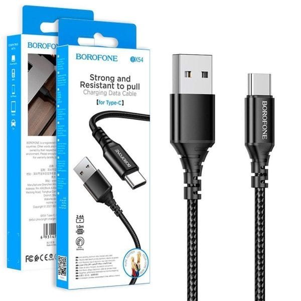 BOROFONE BX54 Type C Cable Strong and Durable Charging Data Cable for Type-C Devices