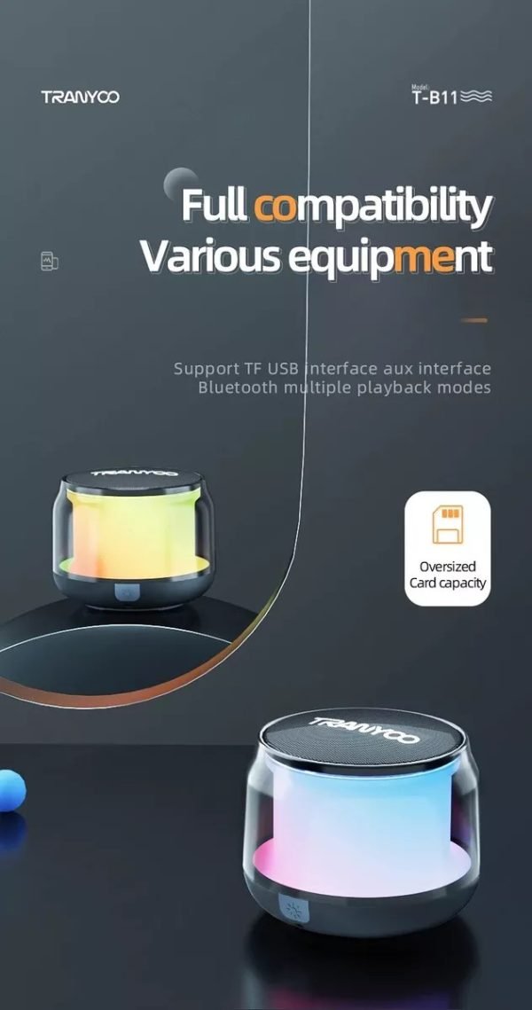 Tranyoo T-B11 Outdoor Wireless Portable Bluetooth Speaker with LED Lights - Image 5