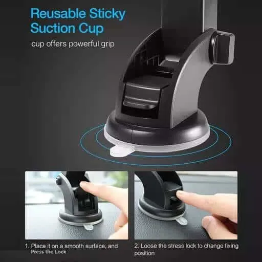 TRANYOO Car Phone Holder with Suction Cup Mount & Adjustable Arm Stand - Image 4