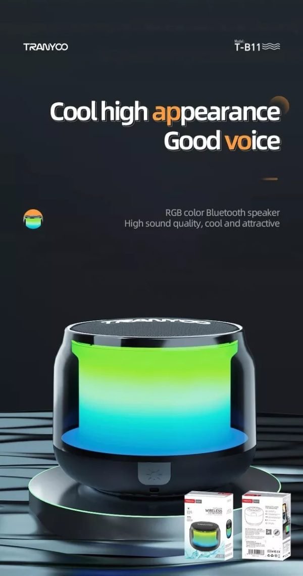 Tranyoo T-B11 Outdoor Wireless Portable Bluetooth Speaker with LED Lights - Image 4