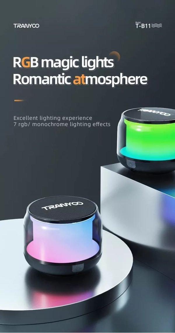 Tranyoo T-B11 Outdoor Wireless Portable Bluetooth Speaker with LED Lights - Image 3