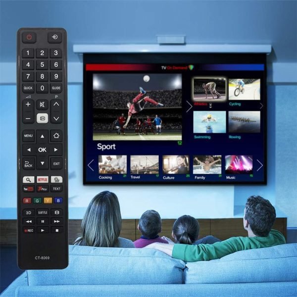 New Replacement CT- 8069 Remote Control For Toshiba TV Remote - Black