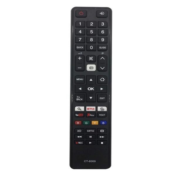 New Replacement CT- 8069 Remote Control For Toshiba TV Remote - Black