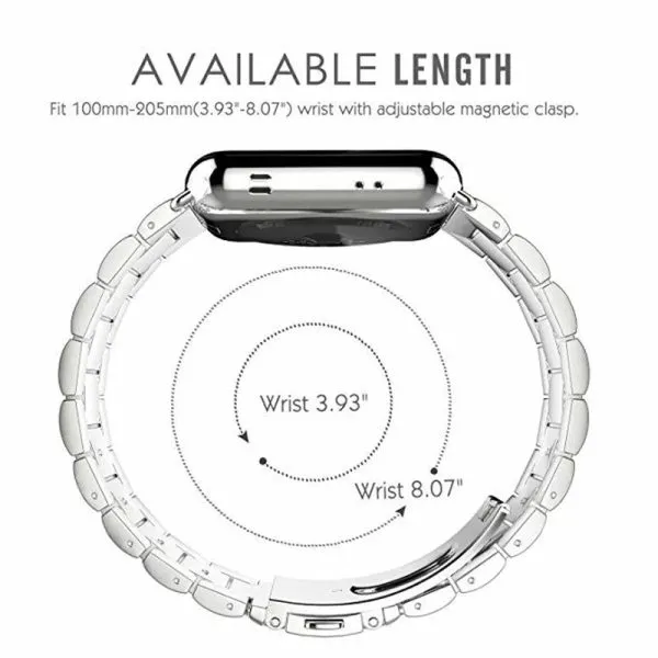 38mm Supershield Luxurious Silver and Black Apple Watch Band for iWatch Ultra/Ultra2/SE/SE2 & Series 9 8 7 6 5 4 3 2 1 - Image 2