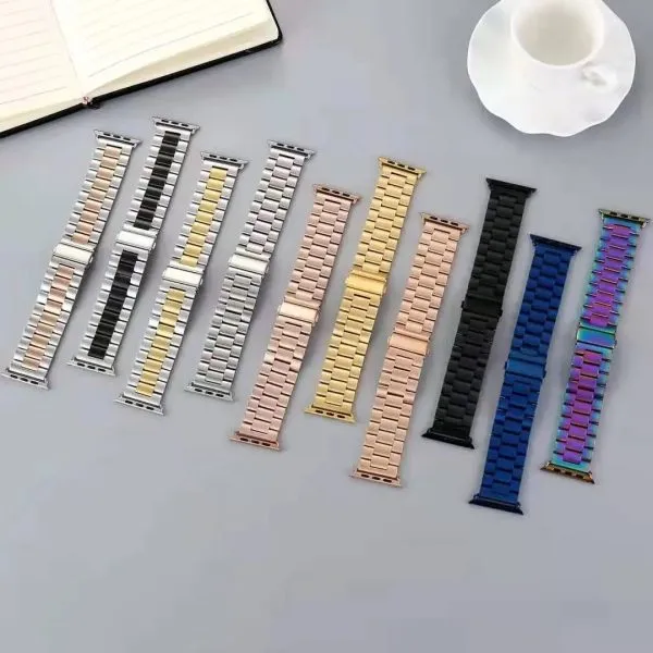 38mm Supershield Luxurious Black and Silver Apple Watch Band for iWatch Ultra/Ultra2/SE/SE2 & Series 9 8 7 6 5 4 3 2 1