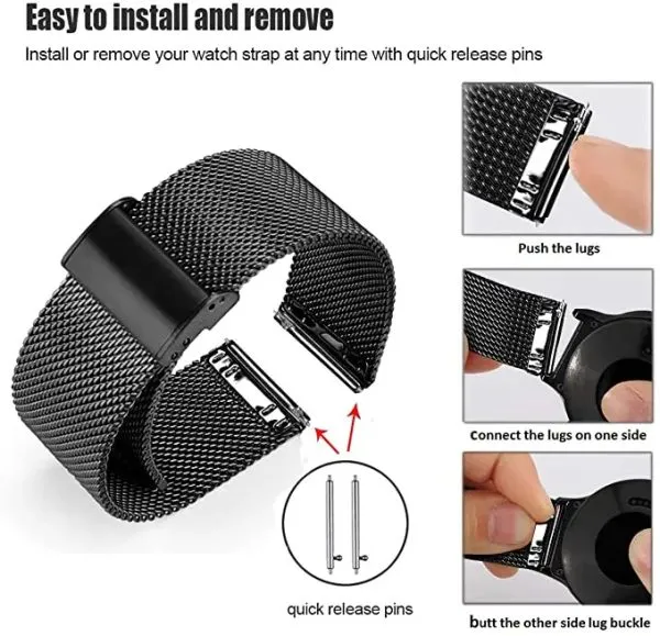 38mm Supershield Luxurious Silver and Black Apple Watch Band for iWatch Ultra/Ultra2/SE/SE2 & Series 9 8 7 6 5 4 3 2 1 - Image 6