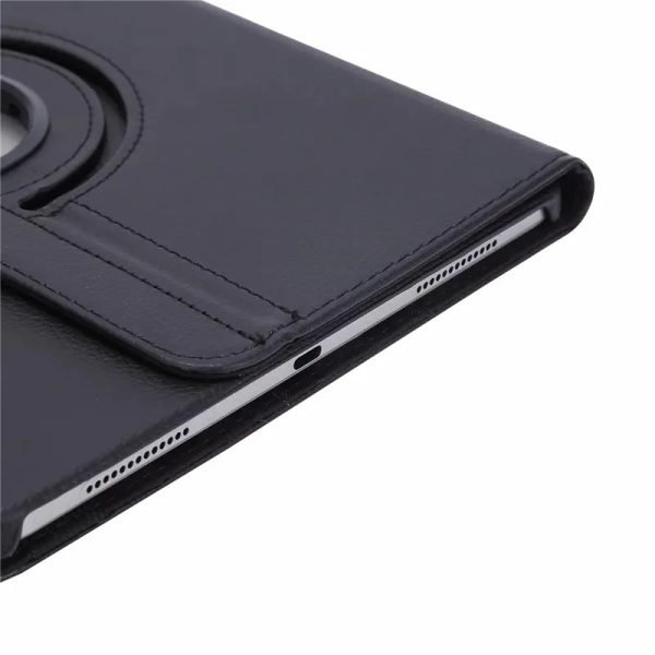 For Apple iPad Pro 13 2024 Leather Case, Rotating 360 Degree Flip Stand Cover (Black)