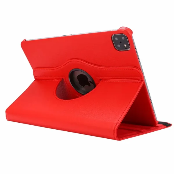 For Apple iPad Pro 13 2024 Leather Case, Rotating 360 Degree Flip Stand Cover (Red)