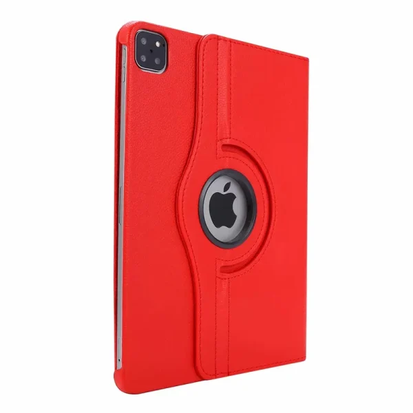 For Apple iPad Pro 13 2024 Leather Case, Rotating 360 Degree Flip Stand Cover (Red)