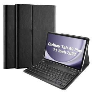For Samsung Galaxy Tab A9+ A9 Plus Wireless Bluetooth Keyboard Case Cover (Black)