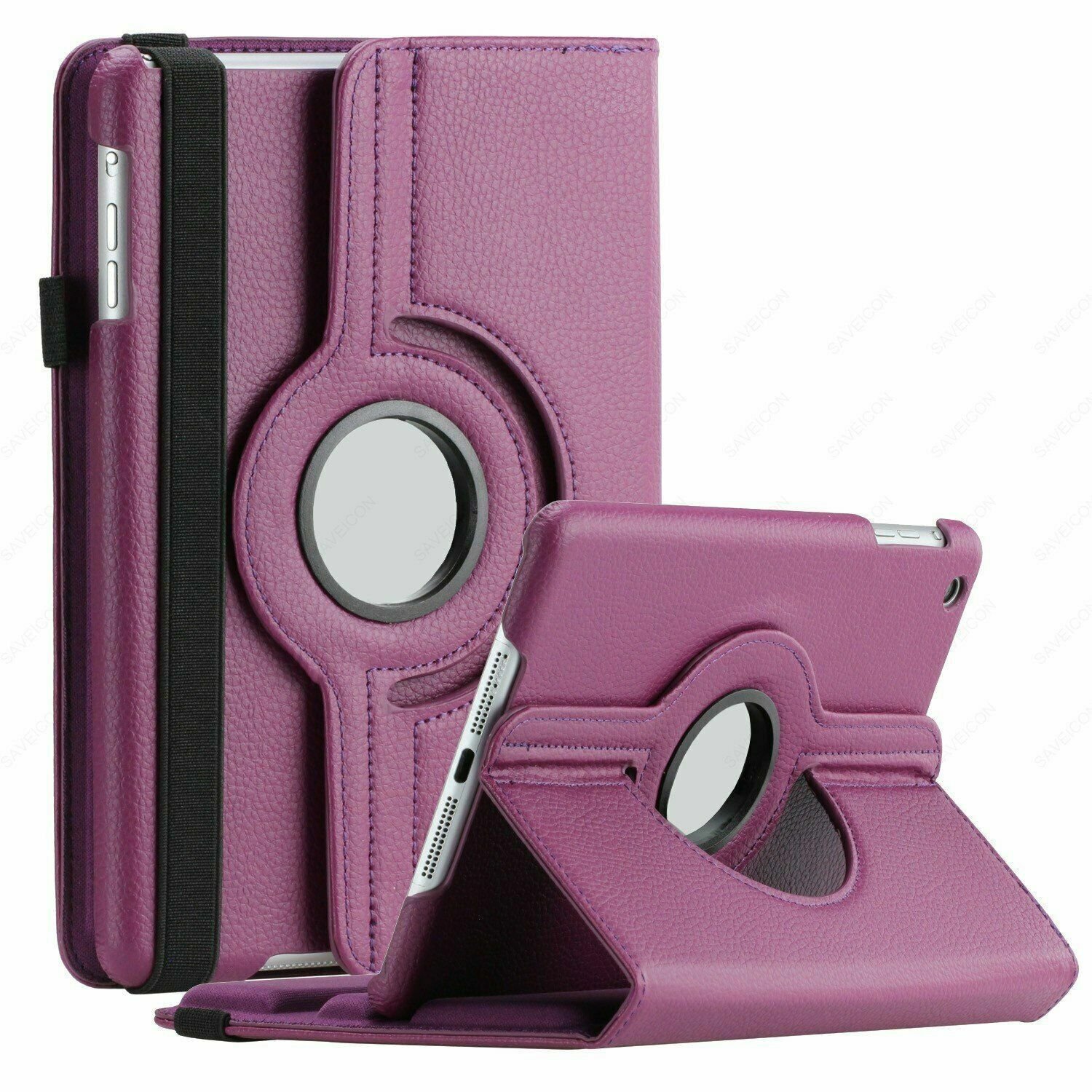 For Samsung Galaxy Tab A9+ Plus 360 Degree Rotating Flip Stand Case Cover (Purple)