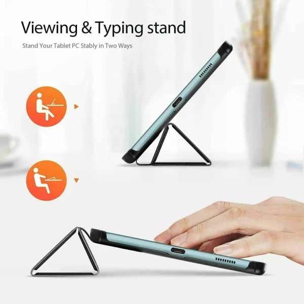 For Samsung Galaxy Tab A9+ Plus Folio Smart Leather Magnetic Stand Case Cover (Black)