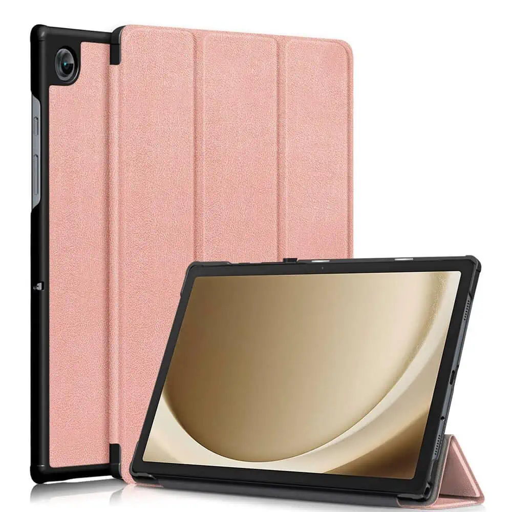 For Samsung Galaxy Tab A9+ Plus Folio Smart Leather Magnetic Stand Case Cover (Rose Gold)