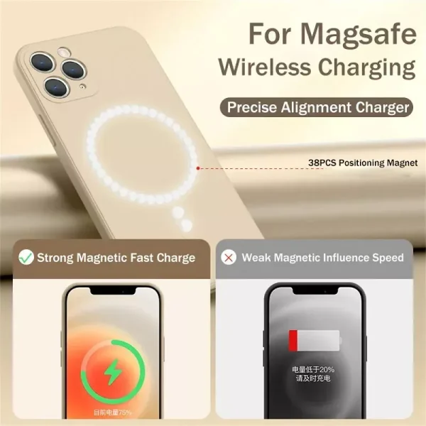 For Apple iPhone 16 MagSafe Magnetic Silicone Silky Soft Touch Full Protective Case Cover (Black
