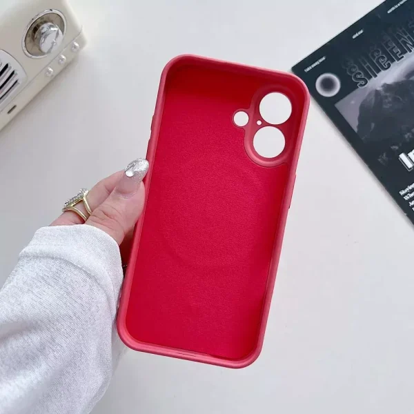 For Apple iPhone 16 MagSafe Magnetic Silicone Silky Soft Touch Full Protective Case Cover (Black