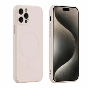 For Apple iPhone 16 MagSafe Magnetic Silicone Silky Soft Touch Full Protective Case Cover (Pink)