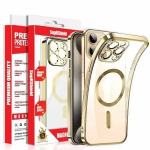 For Apple iPhone 16 Pro Max MagSafe Magnetic Case with HaloLock Shockproof Military Grade Protection Back Clear Protective Cover (Rose Gold)