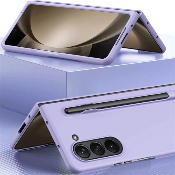 For Samsung Galaxy Z Fold 4 Case with S Pen Holder, with Hinge Protection Slim Hard PC Shockproof Phone Cove (Black)