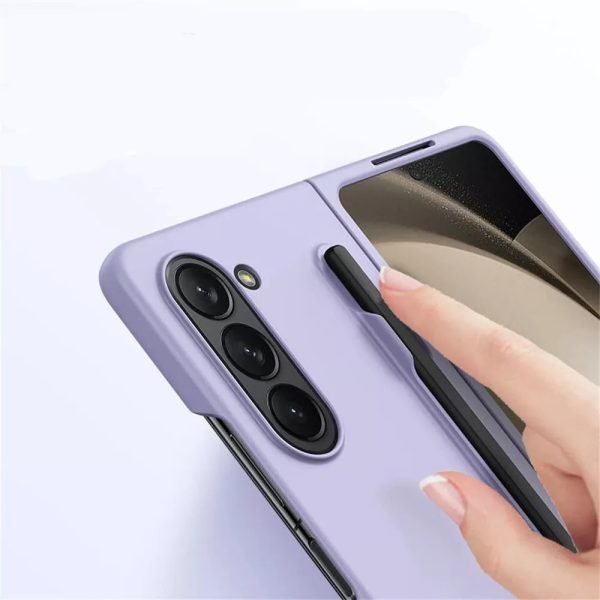 For Samsung Galaxy Z Fold 4 Case with S Pen Holder, with Hinge Protection Slim Hard PC Shockproof Phone Cove (Black)
