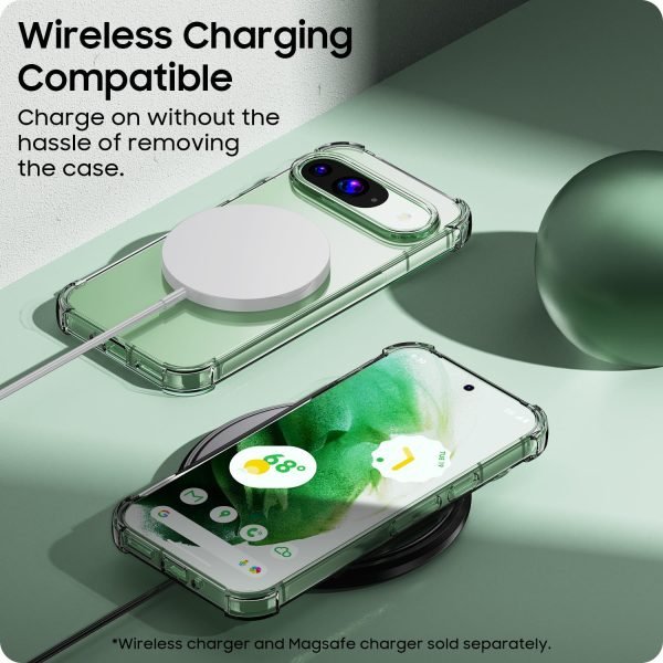 For Google Pixel 9 Clear Case Shockproof Tough Gel Transparent Air Cushion Heavy Duty Phone Back Cover