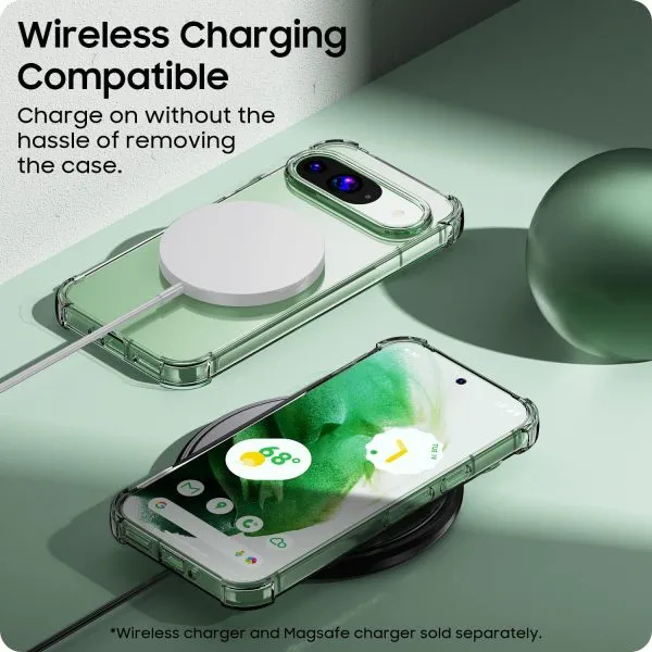For Google Pixel 9 Clear Case Shockproof Tough Gel Transparent Air Cushion Heavy Duty Phone Back Cover