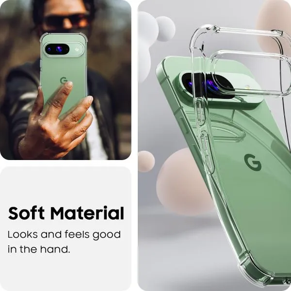 For Google Pixel 9 Clear Case Shockproof Tough Gel Transparent Air Cushion Heavy Duty Phone Back Cover