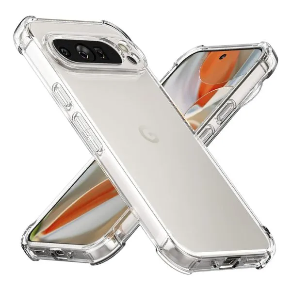 For Google Pixel 9 Pro Clear Case Shockproof Tough Gel Transparent Air Cushion Heavy Duty Phone Back Cover