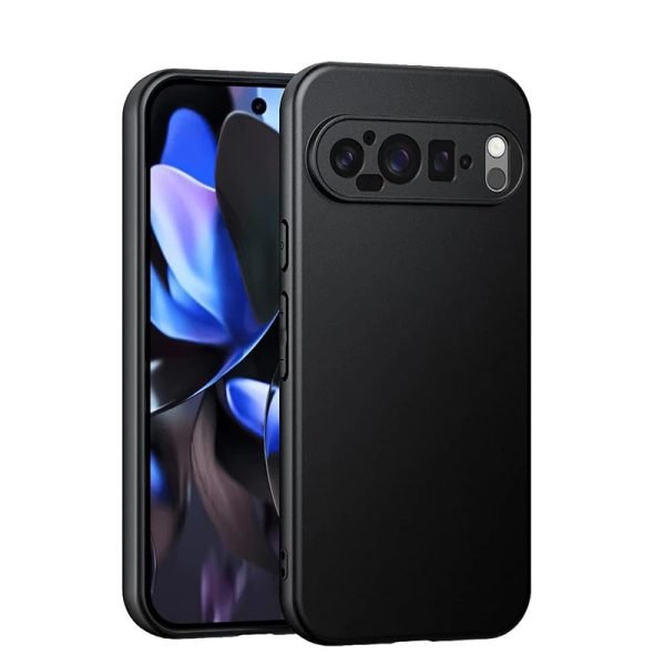 For Google Pixel 9 Shockproof Skin Touch Feeling Frosted Slim TPU Shell Cover Luxury Matte Case (Black)