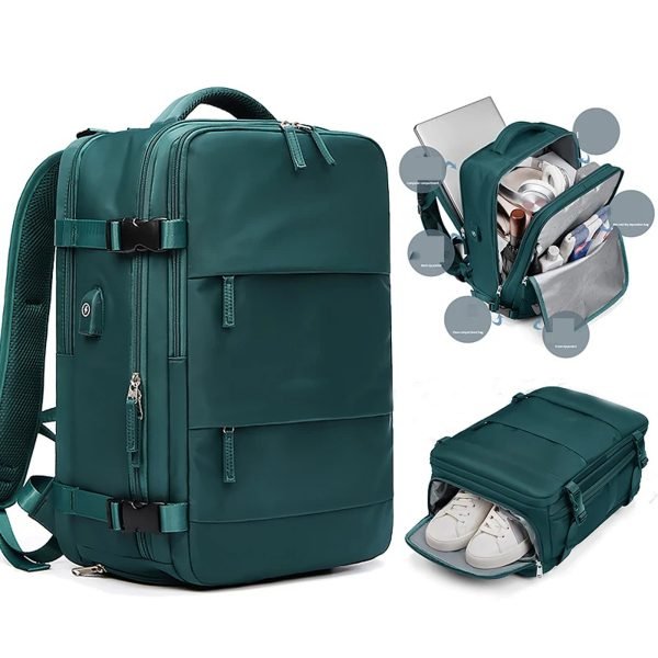 Large Travel Backpack for Men -Women - Waterproof Outdoor Sports Rucksack with USB Charging Port