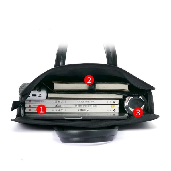 New Men's Oxford Casual Briefcase Multi-layer A4 Office Zipper Bag Large Capacity Business Handbag - Image 5