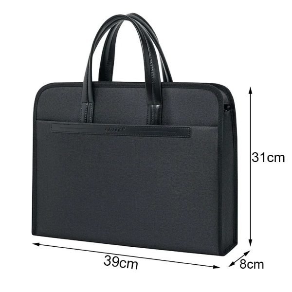 New Men's Oxford Casual Briefcase Multi-layer A4 Office Zipper Bag Large Capacity Business Handbag - Image 4