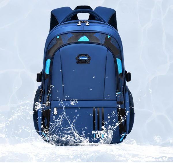 Student Schoolbag Male Light Casual Children's Backpack Large Capacity Student Protection Backpack - Blue