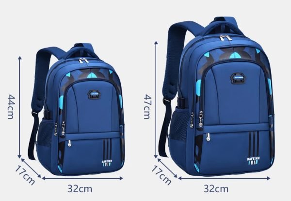 Student Schoolbag Male Light Casual Children's Backpack Large Capacity Student Protection Backpack - Blue
