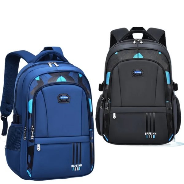 Student Schoolbag Male Light Casual Children's Backpack Large Capacity Student Protection Backpack - Blue