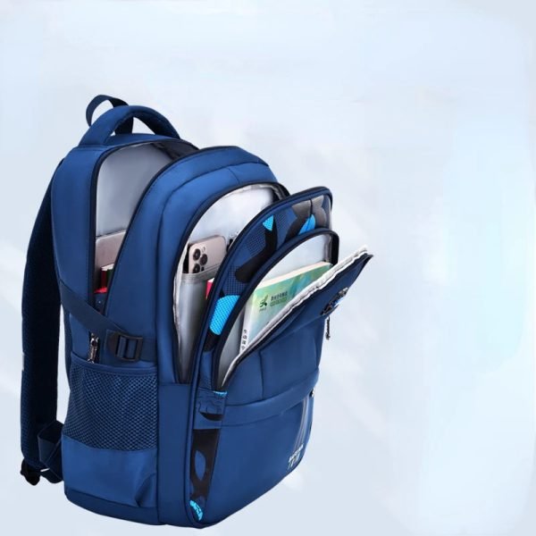 Student Schoolbag Male Light Casual Children's Backpack Large Capacity Student Protection Backpack - Blue