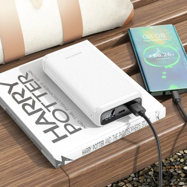 For Borofone BJ42A Speed of 22.5W+PD20W Fully Compatible Power Bank With Digital Display - Black - Image 4