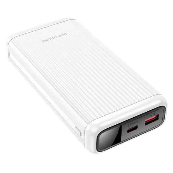 For Borofone BJ42A Speed of 22.5W+PD20W Fully Compatible Power Bank With Digital Display - White