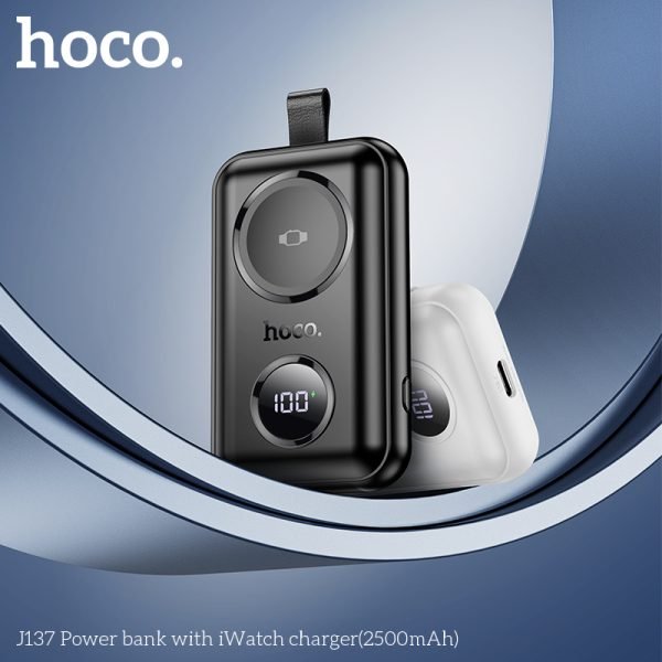 For HOCO J137 2500mAh Mini Pocket Power bank for Apple Smart Watch Charger - Black (11)