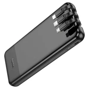 For Hoco J114 All Cable With Type-C, Micro-USB,USB-A port Digital Display 10000mAh Power Bank - Black