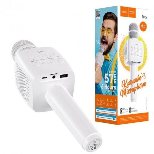 For Hoco Microphone “BK5 Cantando” wireless karaoke mic - White